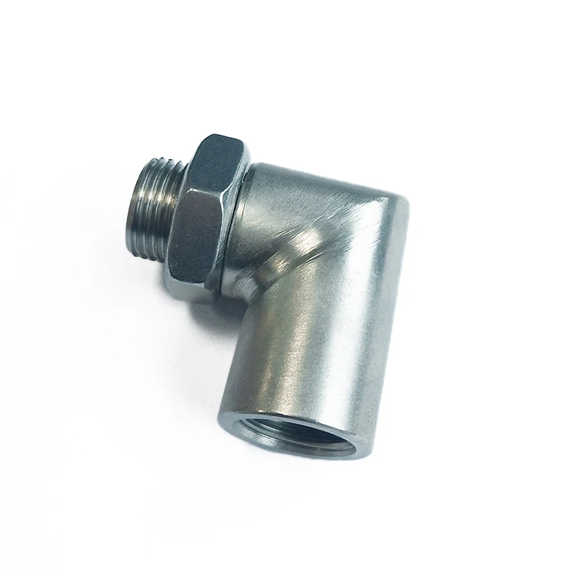 Universal Car Modification Exhaust Pipe Oxygen Sensor Adapter Interface 90 Degree Extension Connector With Nut