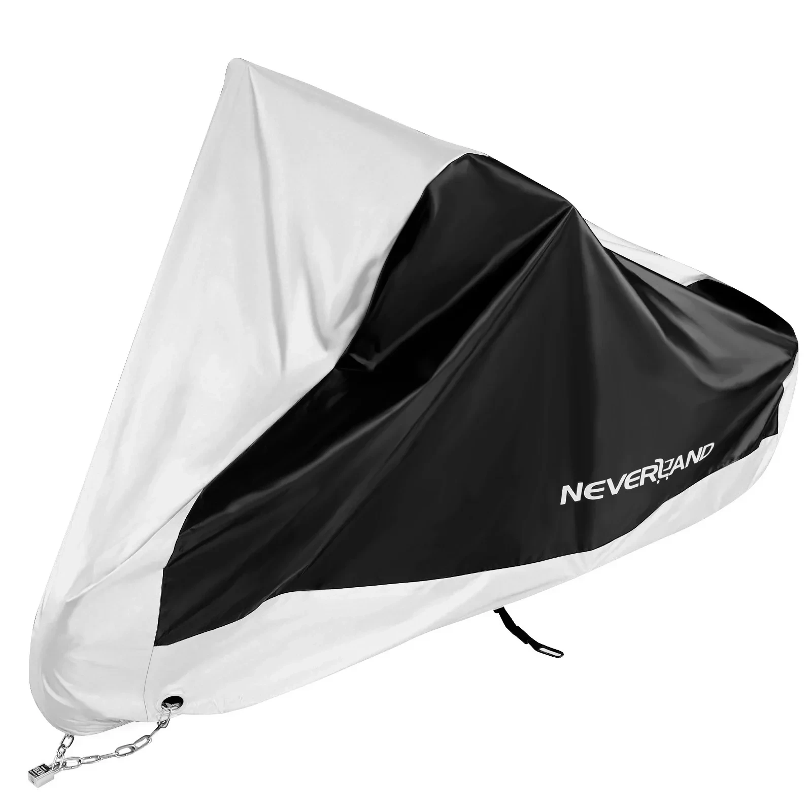 NOVSIGHT Motorhoezen Zwart Zilver Waterdichte Motoren Scooter Crossmotor Stof Regen Sneeuw UV Protector Cover Indoor Kap