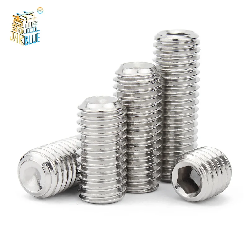 10 pcs/lot Hex Socket Set Screw Cup Point Stainless Steel M2 M3 M4 M5 M6 M8 M10 Headless Hexagon Socket Grub Screw DIN916