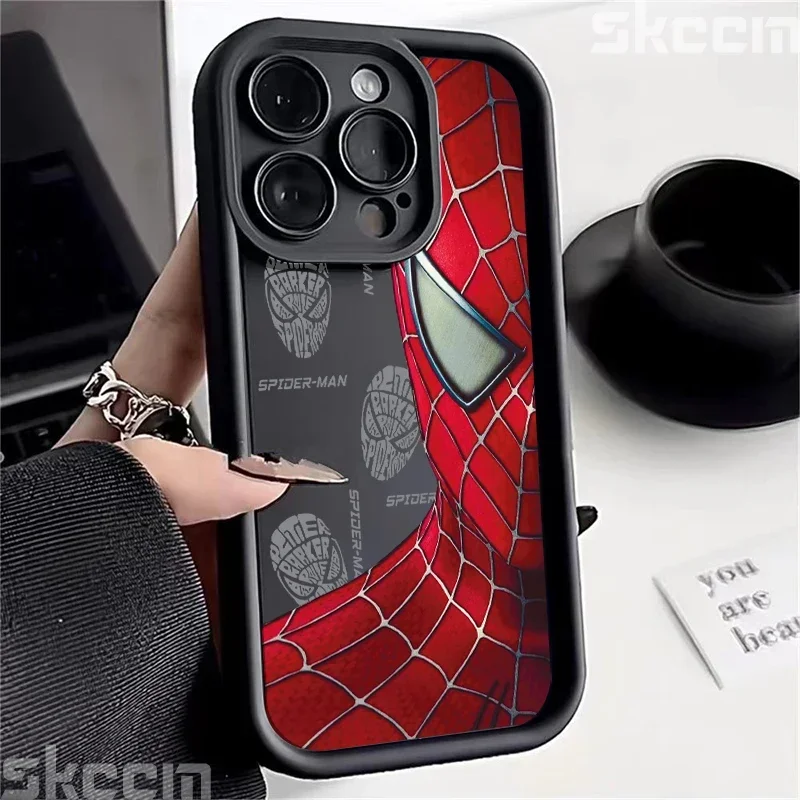 Funda de teléfono Marvel Spider Man Venom para iPhone 16 15 14 13 12 11 Pro Max X XR XS 7 8 Plus, funda trasera suave a prueba de golpes