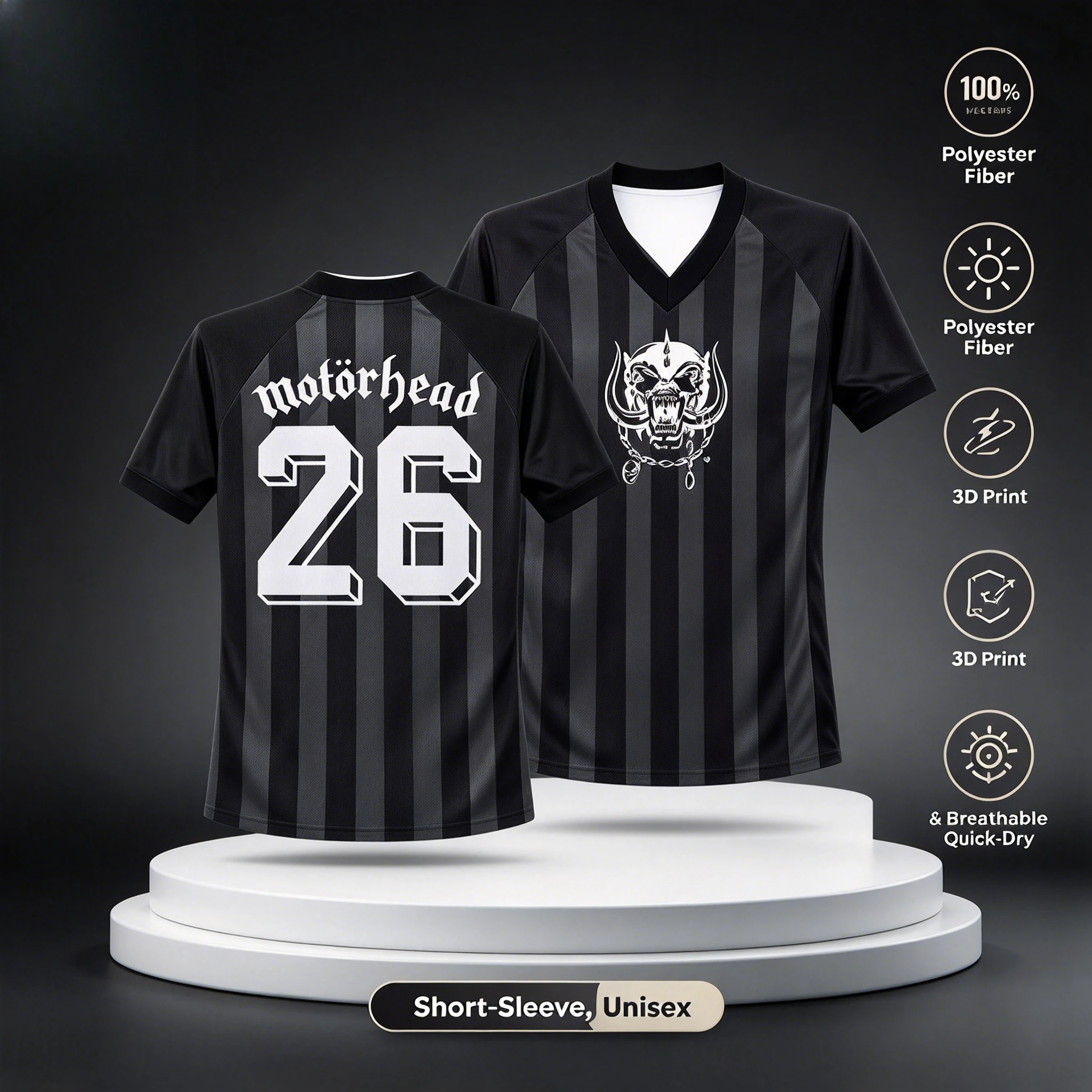2026 New Motorcycle Band Commemorative Surrounding 3D Printing No. 26 Fan Support Collection Short Sleeved Family Clothing
