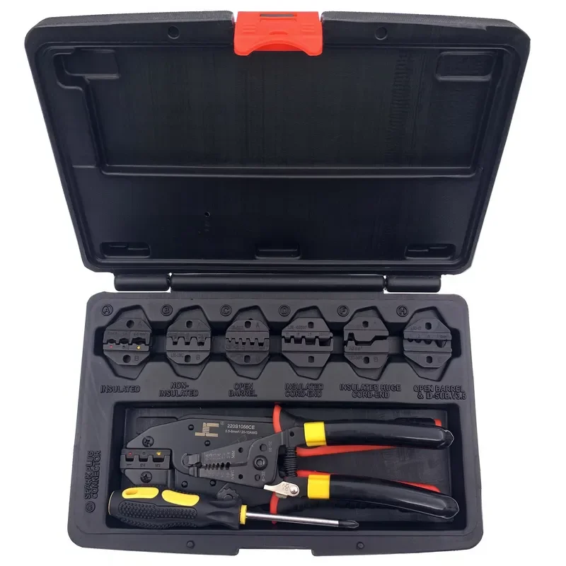 Replaceable Jaws Multifunctional Crimping Tool Kit Tubular Terminal, Pre-insulated Terminal, Non-insulated Terminal