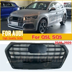 Hot Selling Front Bumper Mesh Hood Grill black Grille for Audi Q5 Q5L 2018 2019 2020 ABS Bumper Grill For SQ5 Style