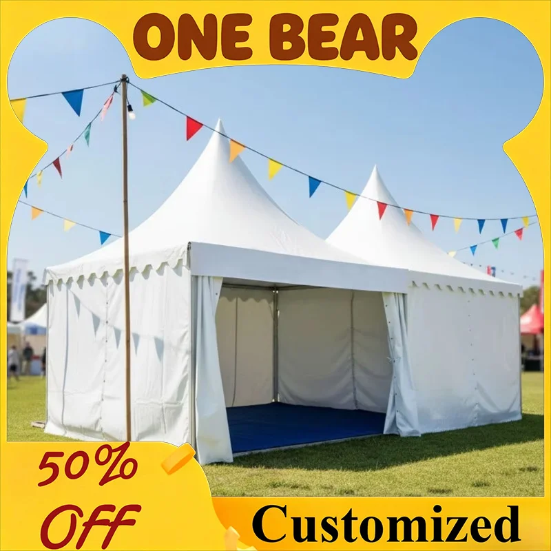 Outdoor Event Pagoda Tent 4x4 5x5 6x6 Sun‑Shading Waterproof Shelter Tent For Exhibition Trade Show Reception Customizable Sizes