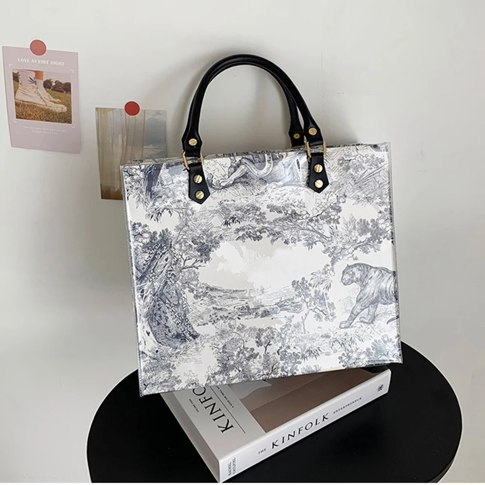 PVC Tote Paper Bag DIY Women Handbag Large Capacity Material Accessories For Women Big Shopper Bags Fashion Ladies Designer