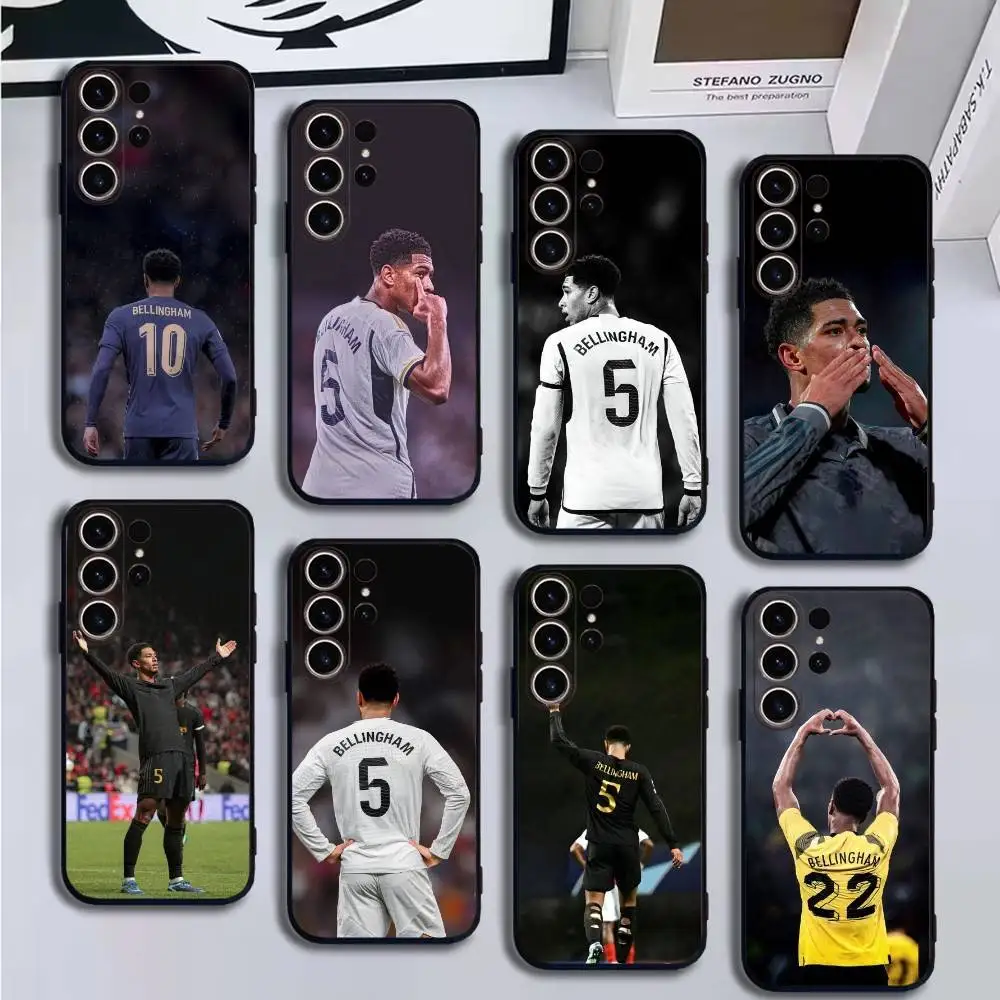 

football Jude Bellingham Phone Case For SamsungS25,24,21,22,23,30,Ultra,20,Plus,Fe,Lite,Note,10,9,Soft Black Cover