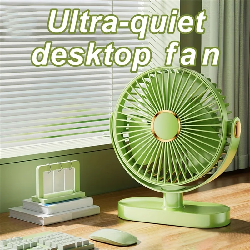 -A25M O ventilador de mesa é silencioso e ajustável. O ventilador portátil é recarregável e pode ficar por um longo tempo em casa