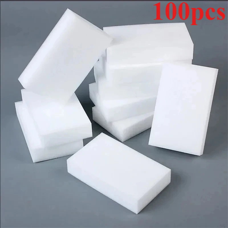 

100 Pcs Melamine Sponge Magic Sponge Household Sponge Eraser Cleaning Tools for Office Kitchen Bath Cleaning Sponges