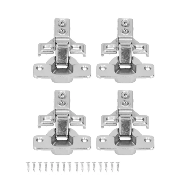 

4Set Door Hinges With Screws 105 Degree American Hydraulic Damping Hinge For Cabinet Cupboard Closet
