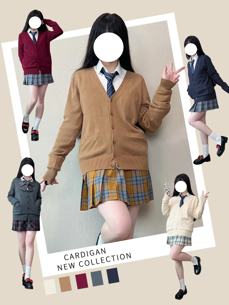 

Свободный длинный вязаный свитер Sve Cardigan Fem College Sle orm Jaet Мягкий хлопок с V-образным вырезом на пуговицах Повседневная одежда