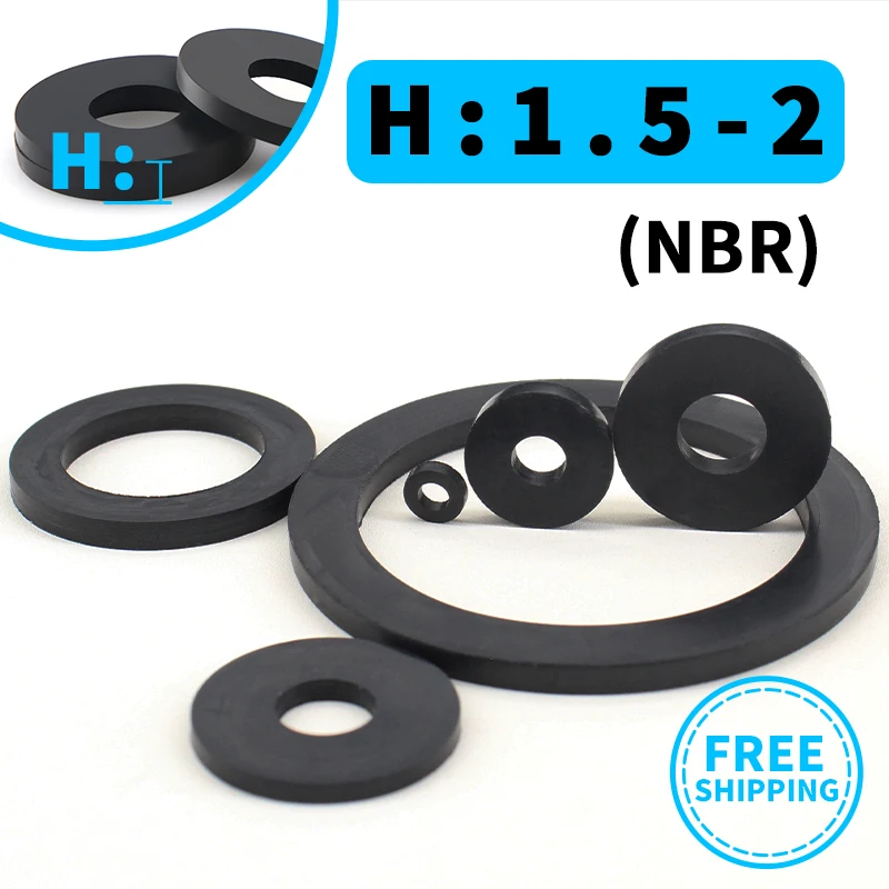 

H1.5-2mm Уплотнительное кольцо из нитриловой резины Плоская прокладка Винтовая шайба M2 M3 M4 M5 M6 M8 M10 M12 M14 M16 M18 M20 Оптовая продажа, бесплатная доставка