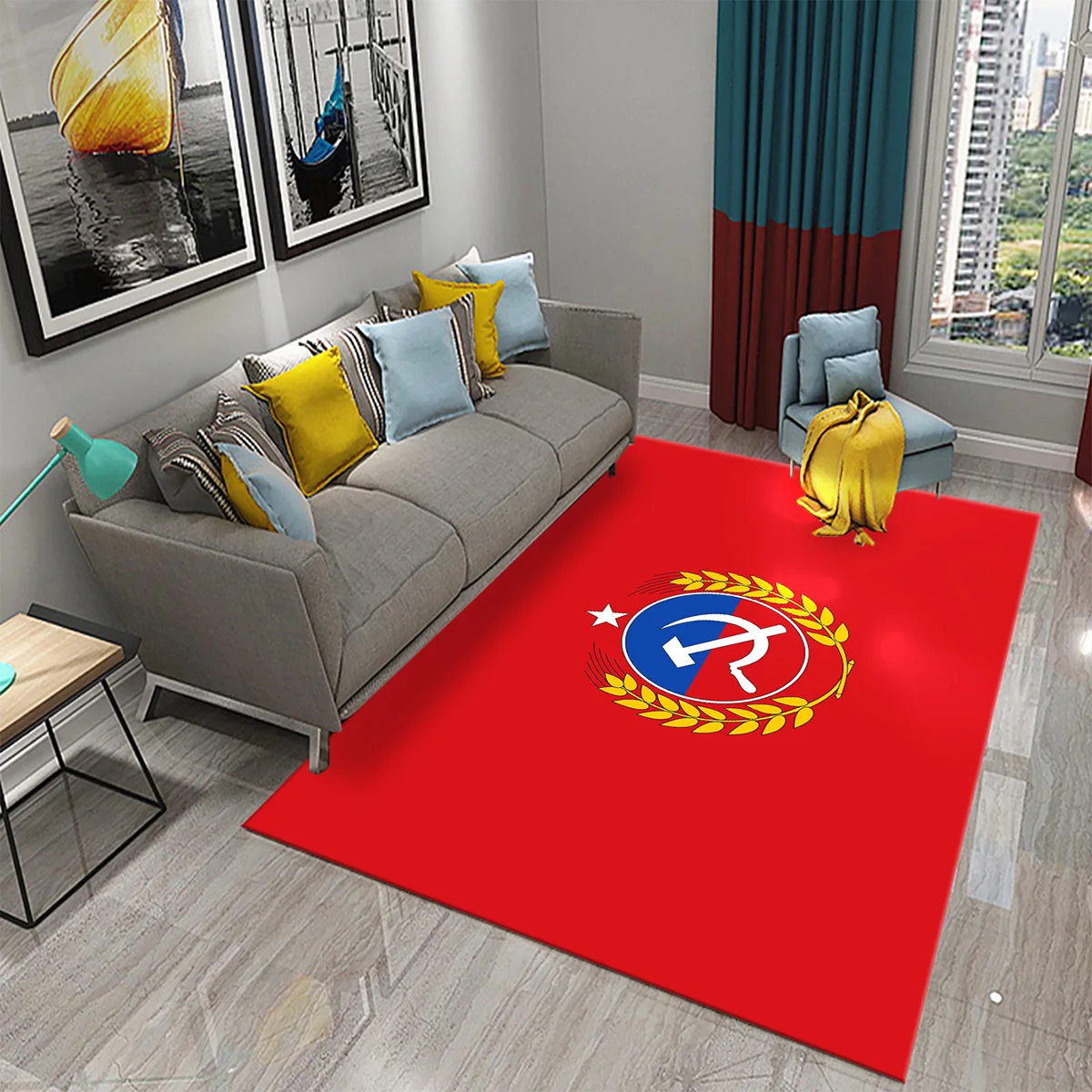 CCCP Carpet Bath Non-Slip Carpet Soviet Union Hammer Sickle Red Star Communism Mat Welcome Doormat Living Room Bedroom Decor Rug