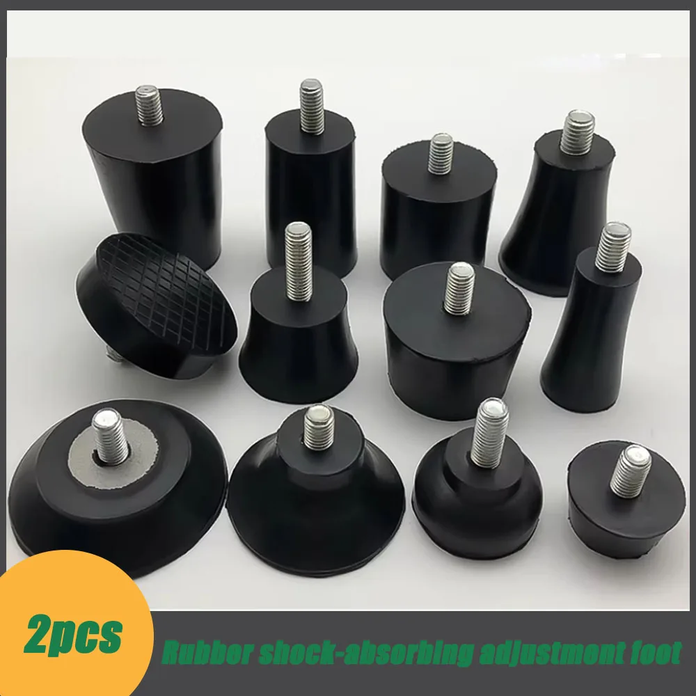 2Pcs M6 M8 M10 M12 Adjustable Feet Pad With Screw Anti-slip Shock-absorbing Rubber Leveling Foot Pads Furniture Chair Leg Mat