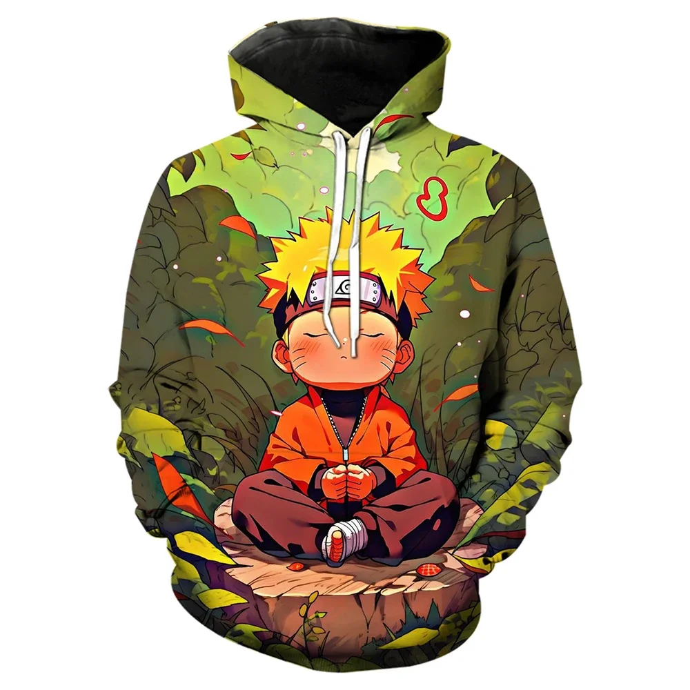 Uzumaki Naruto Boys and Girls Hoodie New Anime Men's Hoodie 3D Printed Pullover MINISO Men's Hoodie Casual Men's Clothing