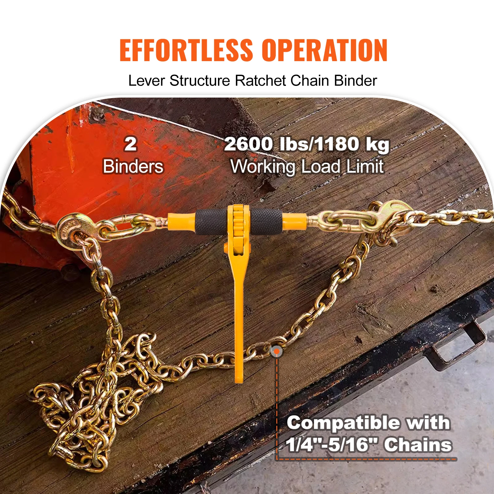 SucceBuy 2/4pcs Ratchet Chain Binders 1/4