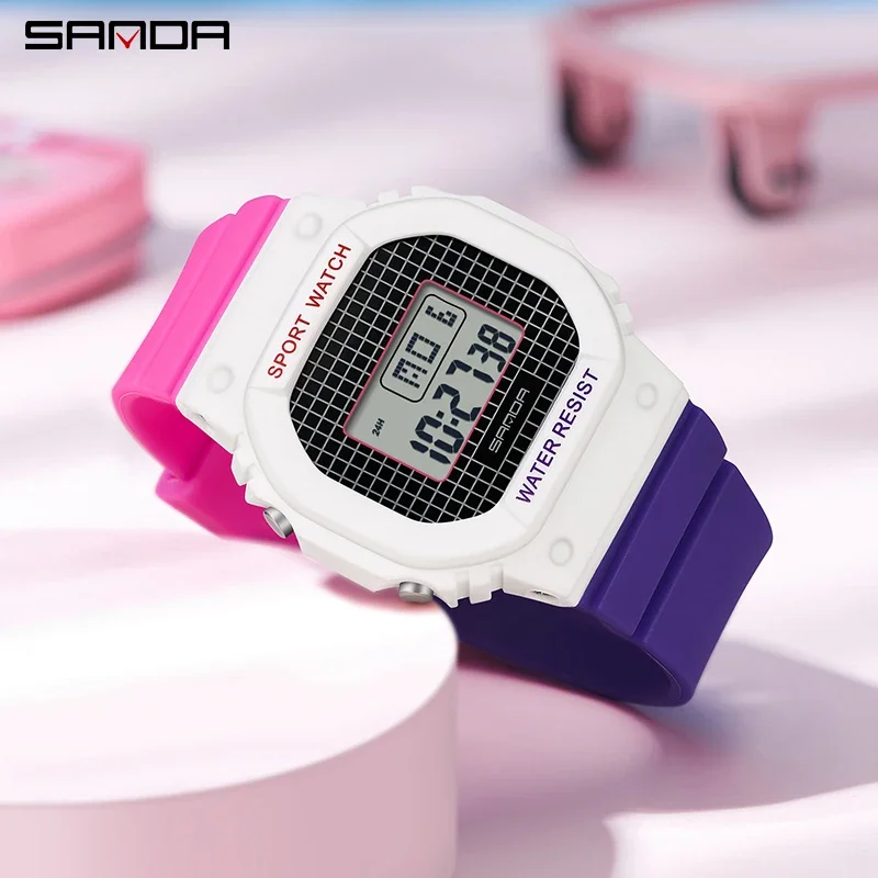 SANDA Boys Girls LED Digital Watch Children Sports Watch For Waterproof Electronic Watch Children Outdoors Casual Gift Watch(Fre