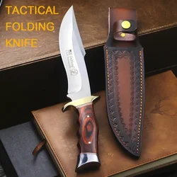 DEHONG (USA)  Painted wood handle high-end outdoor camping knife, jungle hunting knife, EDC tool knife