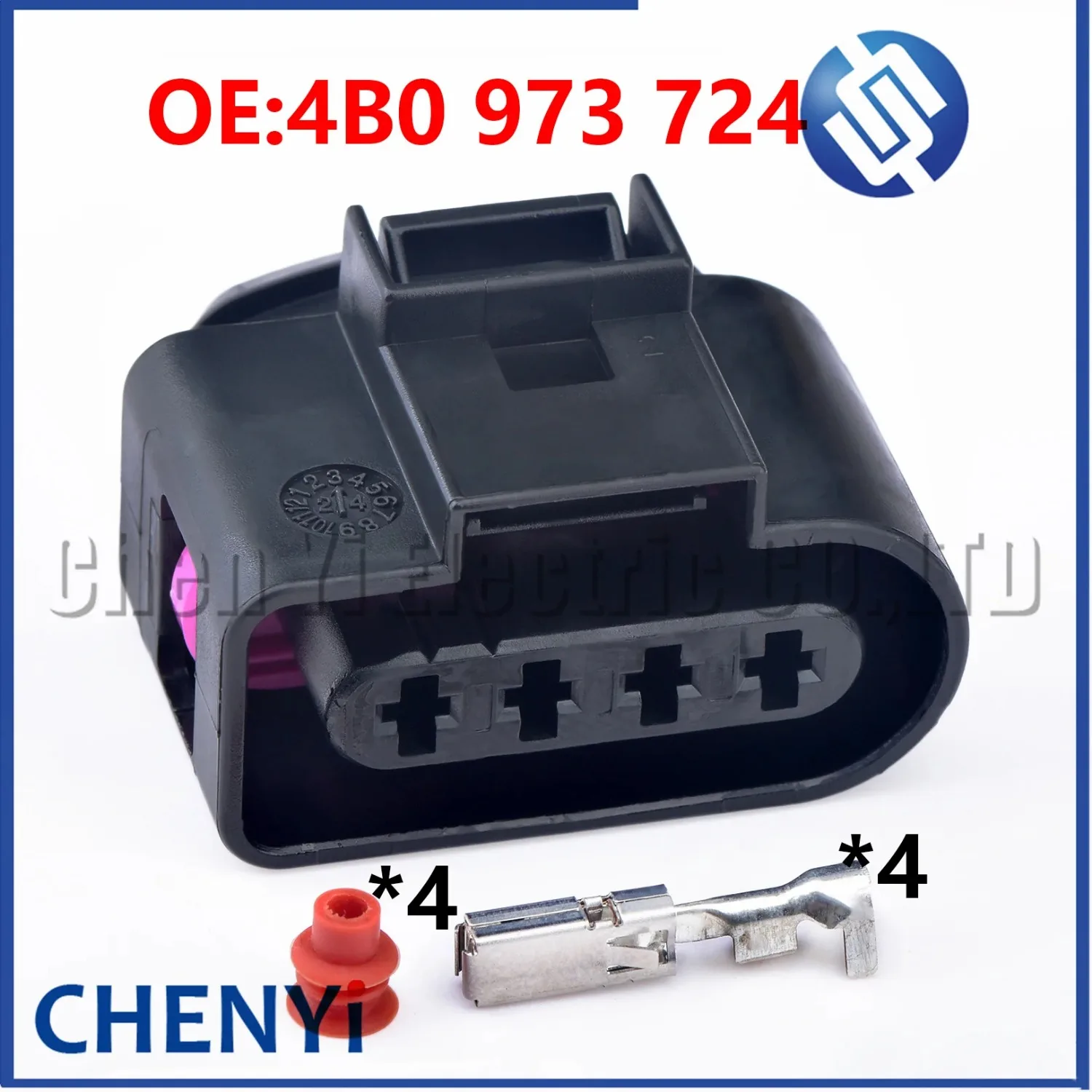 1 Pcs 4 Pin female Automotive waterproof connector Ignition Coil Wire harness plug 4B0973724 4B0 973 724 With Pins