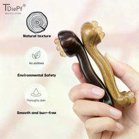 Double Ended Facial Fascia Lifting Tool With 11 Brass Gold Bead Sandalwood Cheek Eyes Beauty Massage Gua Sha Stick Point Relax