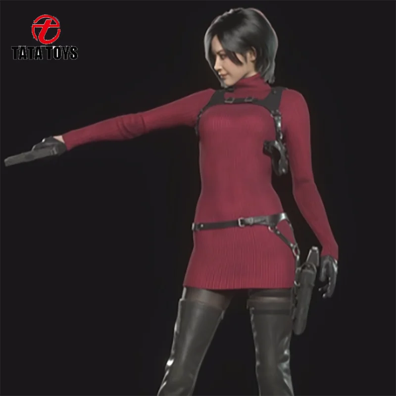 

1/6 Scale female dolls clothes Tights red long-sleeved T-shirts fit 12'' action figure body model