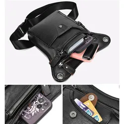 Vintage Leather Waist Pack Drop Leg Bag For Men Women Belt Hip Bum Bag Multi-Purpose Motorcycle Bike Outdoor Hiking Camping