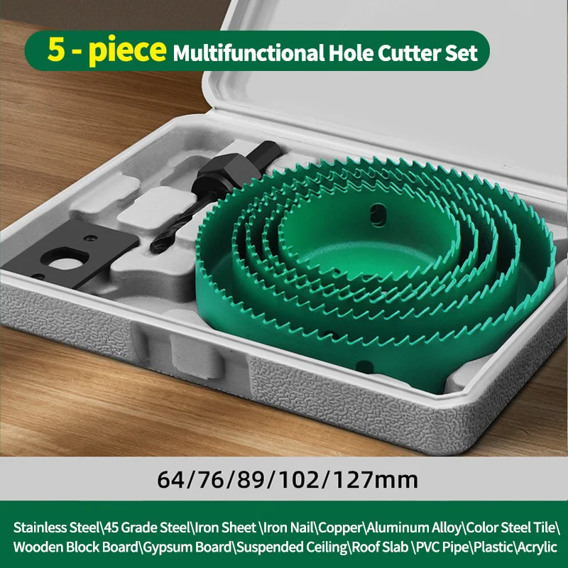 GREENERY 19-127mm Gatenzaag Snijset Zaagbeker Houten Kroonboor Scherpe Tanden Voor Gipsplaten Staal Plastic PVC Houtbewerkingsgereedschap