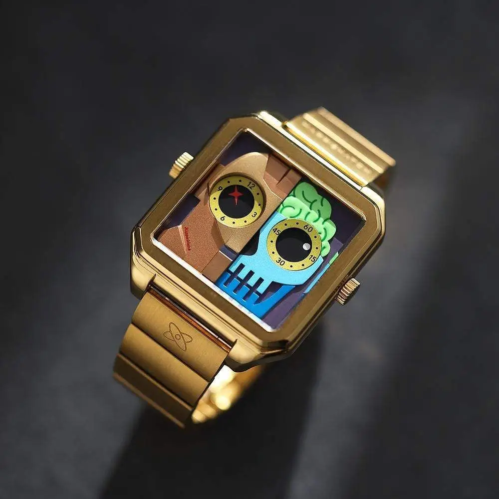 Happies Watch Men Quartz Watch Waterproof Casual Fashion Couple Watch Wear Resistant Stainless Strap Square Dial Design Women