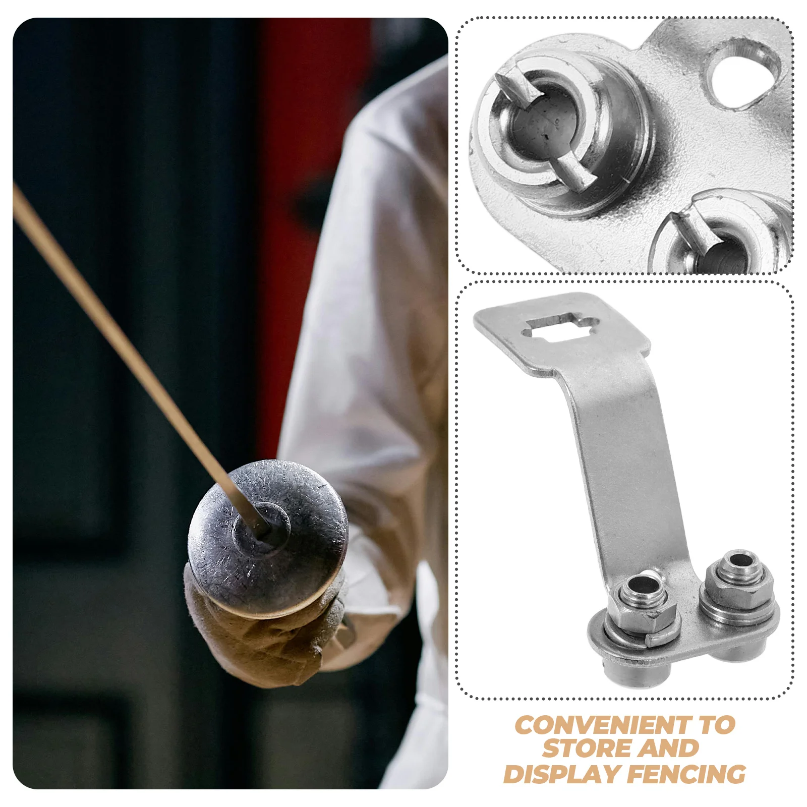 

Fencing Epee Socket Bracket Replacement Stainless Steel Portable Training Equipment Supplies Fitness Shaping Small Metal