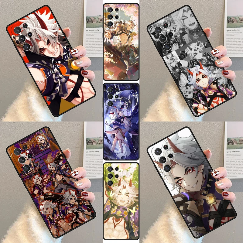 Genshin Impact Arataki Itto Phone Case For Samsung Galaxy S23 S21 S20 FE S24 S22 Ultra Note20 S10 S9 S8 Plus Silicone Cover