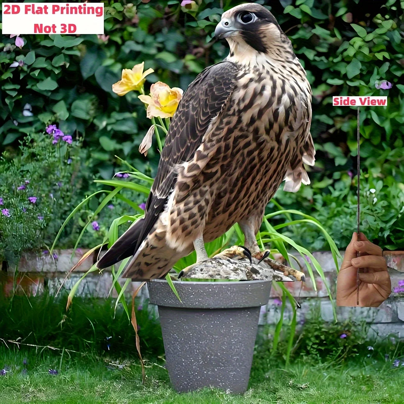 1 Stück Falcon 2D Acryl-Gartenstecker - Realistische Außendekoration, Geeignet für Hof- und Bauernhofdekoration – Detail 2