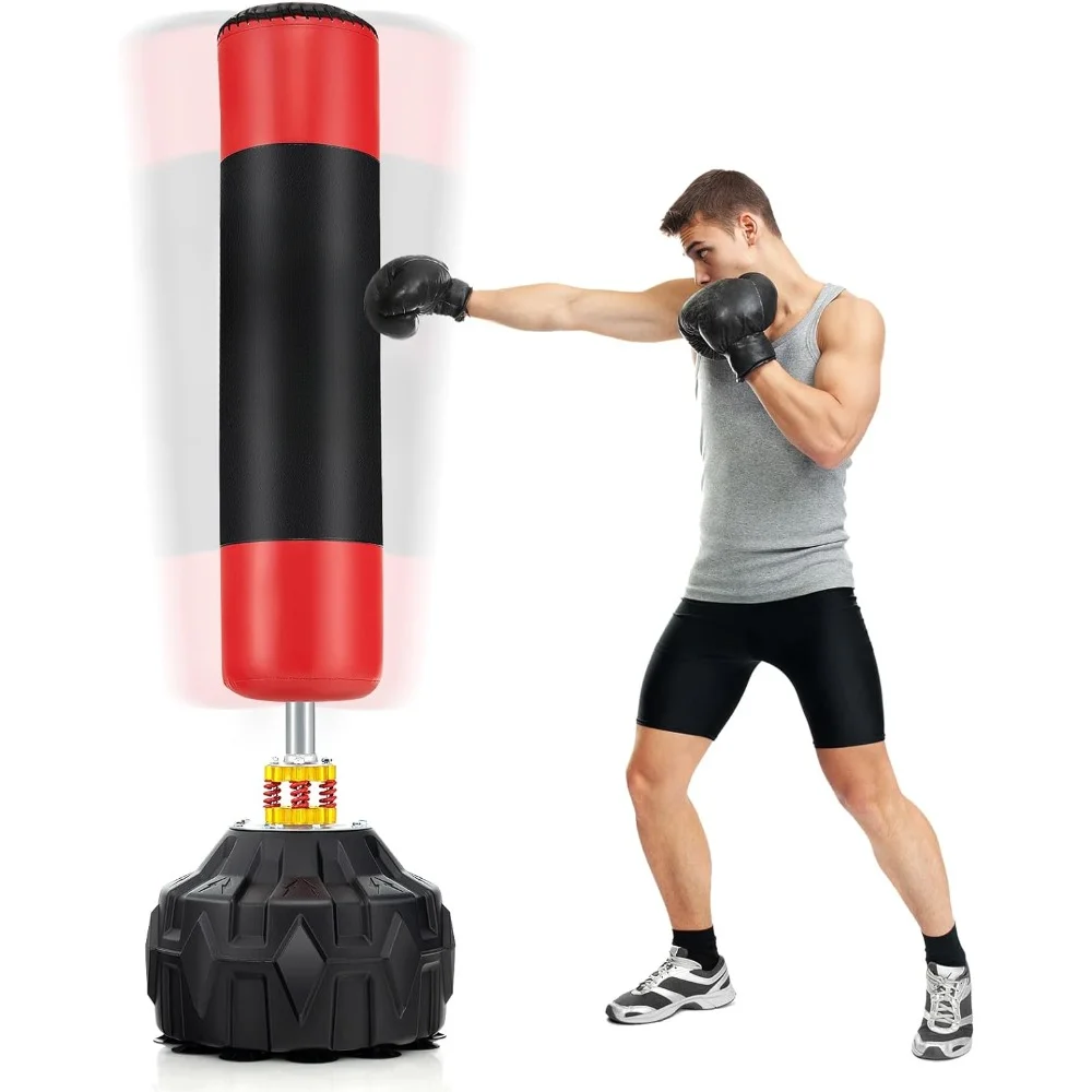 

Freestanding boxing bag with refillable base, taekwondo bag with stand for men, women, adults, teenagers