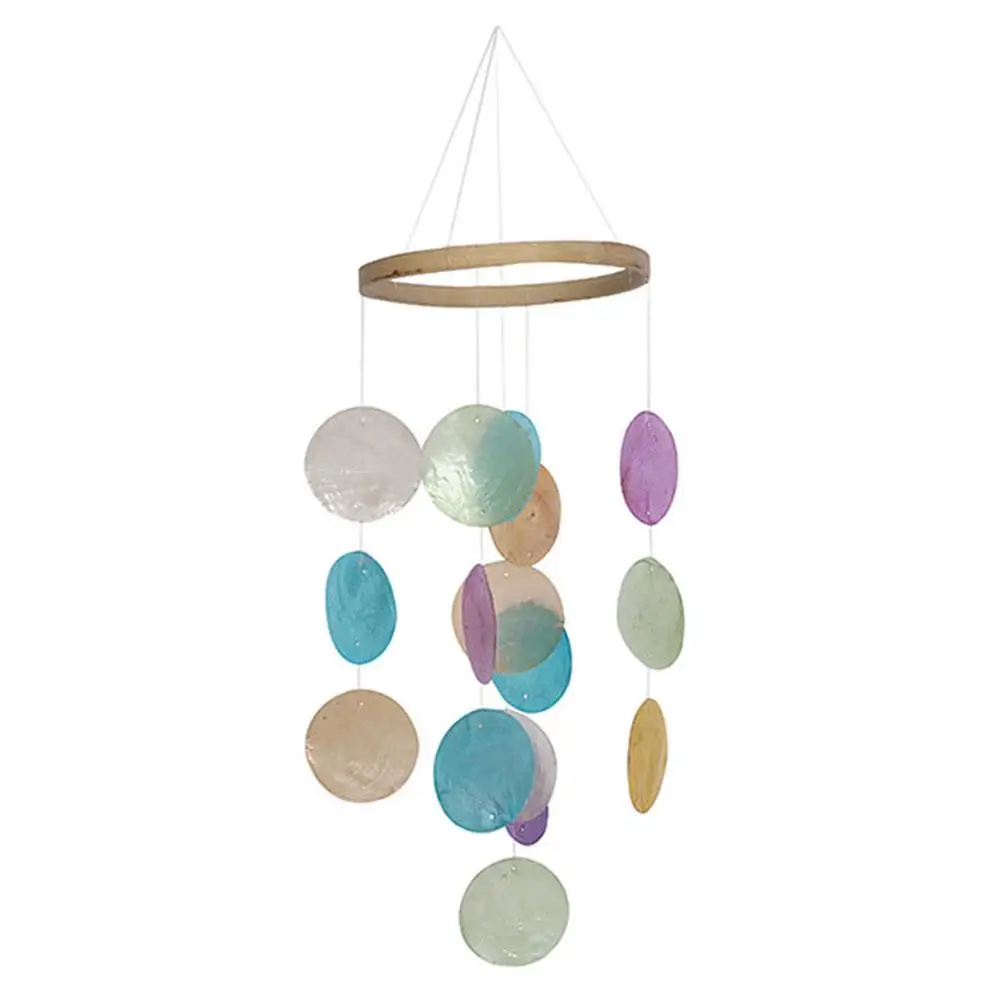 

Colorful Natural Seashell Wind Chime Elegant Simple Design Outdoor Indoor Hanging Decor Garden Balcony Ornament