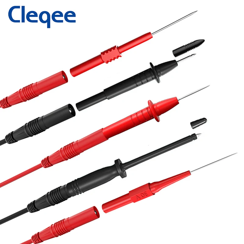 Imagem -02 - Multímetro Teste Leva Kit Sondas Elétricas Digitais Grupo Jacaré Clipe Teste Gancho Fio Flexível 23 Pcs Cleqee-p1925