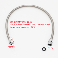 150cm F1/2 M10*1 304 Stainless Steel Kitchen Faucet Hose Pull Out Faucet Special Hose Faucet Replacement Hose TPV Tube