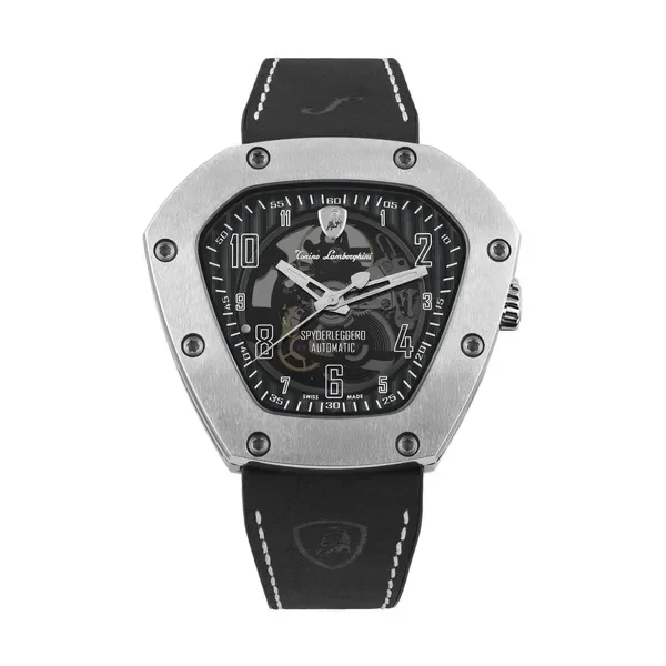 

Tonino Men's 'SPYDERLEGGERO' Skeleton Dial Black Leather Strap Automatic Watch TLF-T06-1