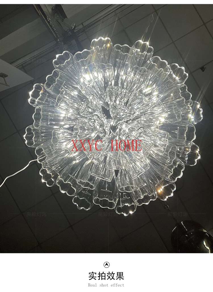 Light Luxury Hotel Lobby Customized Lamps Sales Department Villa Living Room Petal Shape Empty Chandelier