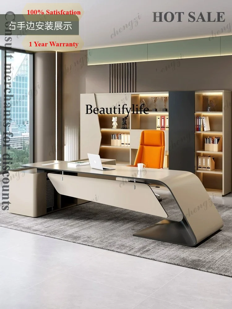 B573 Particularly Study Office Desk Working Computer Light Luxury Office Desk Corner Irregular Office Furniture Meja Kantor