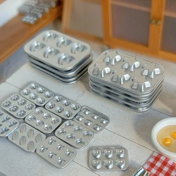 1Pc Dollhouse Miniature Mini Pastry Biscuit Cookie Cake Bread Silver Mold DIY Food Play Alloy Mold Accessories Home Decor Gift