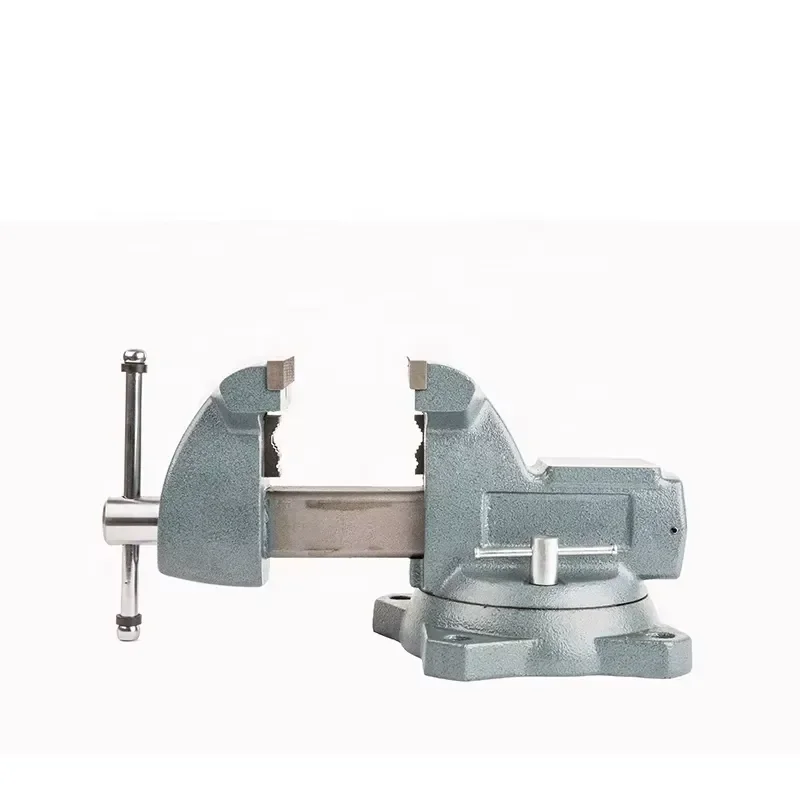 Heavy Duty Cast Steel Bench Vise 7404 Square Column Parallel Jaw Clamp for Workshop Garage Tool Holding Strong Grip Precision