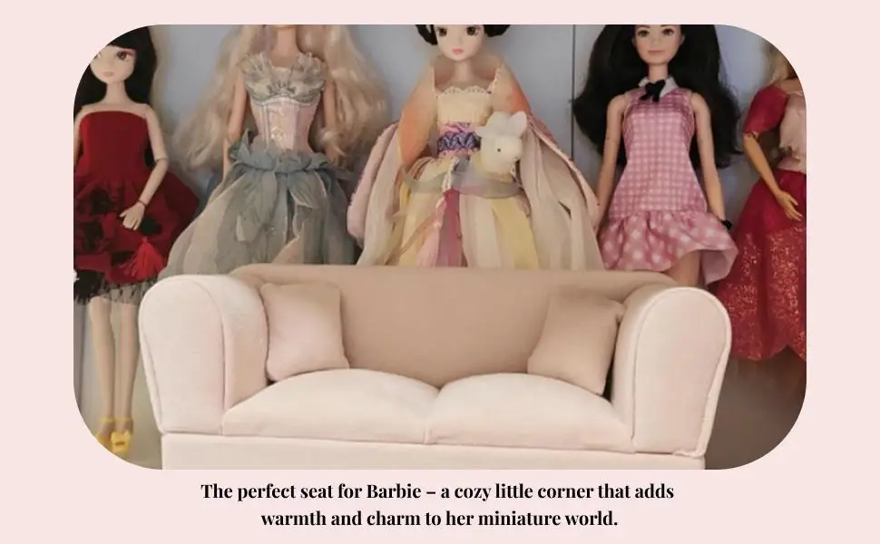 Meubles de maison de poupée 1:6, canapé, accessoires Photo, meubles miniatures