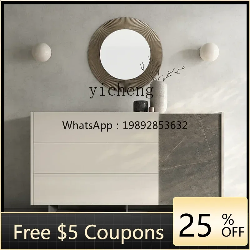 WW minimalist rock slab dining side cabinet modern simple partition locker tea cabinet