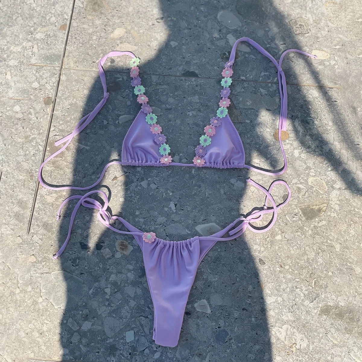 

Flower Bikinis 2026 Sexy Women Swimsuit Swimwear Female Shiny Bikini Set Micro Biquini Bathing Suit Swimming Suit Beachwear