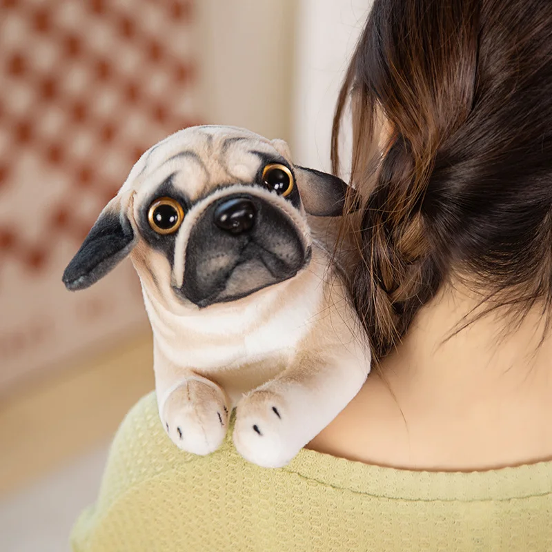 25cm Like Real Dog Doll Plush Toy Stuffed Bulldog Pug dog Husky Chihuahua Beagle Spotted doggy Lying Puppy Pet Plushie Kids Gift