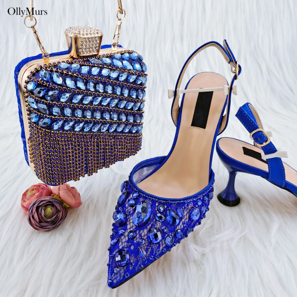 Fashion Italian Pretty Pumps Shoes And Bag Set African Fashion Women Shoes And Matching Bag Set For Wedding On Stock