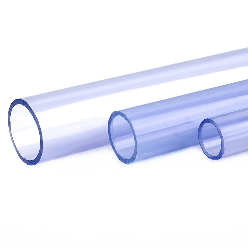 Transparent Blue Pipe for Garden Watering UPVC Frame Fittings Aquarium Fish Tank Accessories 1PC I.D 16mm~110mm 0.5m Long