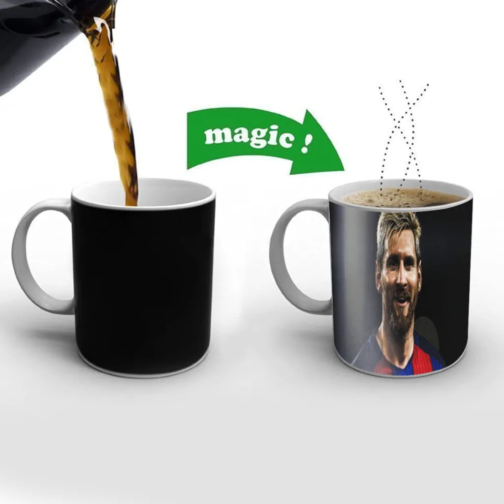 

M-Messi Football Star Magic Mug Changing Color Mug Coffee Tea Mug Temperature Color Changing Heat Sensitive Cup Birthday Gifts