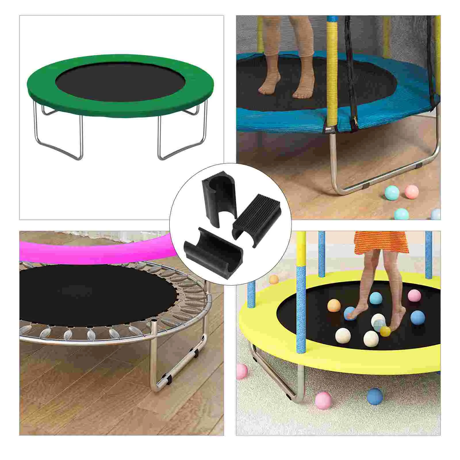 50 Pcs Trampoline Mat Mini Non-slip Chair Feet Protectors Table Covers Black Pole Plastic Leg