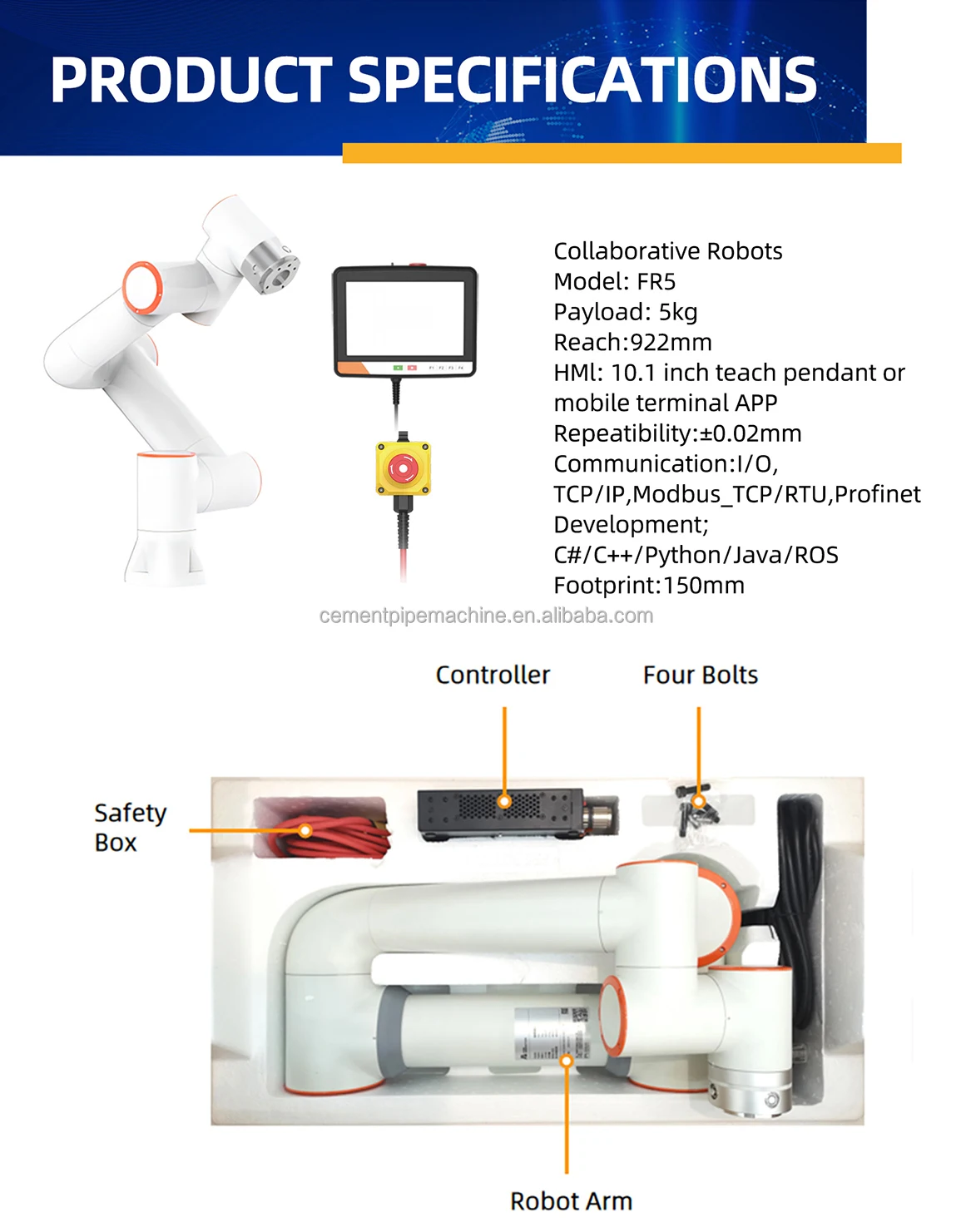 Automatic Welding Robot 6 Axis Robotic Arm Cobot Welder for Automotive Pressure Vessel Metal Fabrication Factory