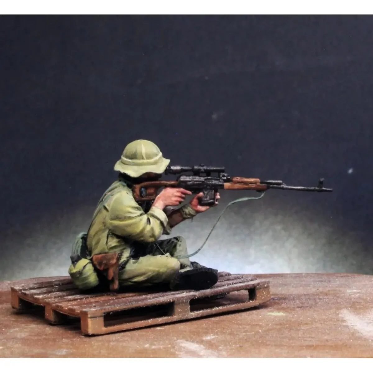 1/35 Scale Sniper Soldier Figure, Unpainted Resin Model Kit