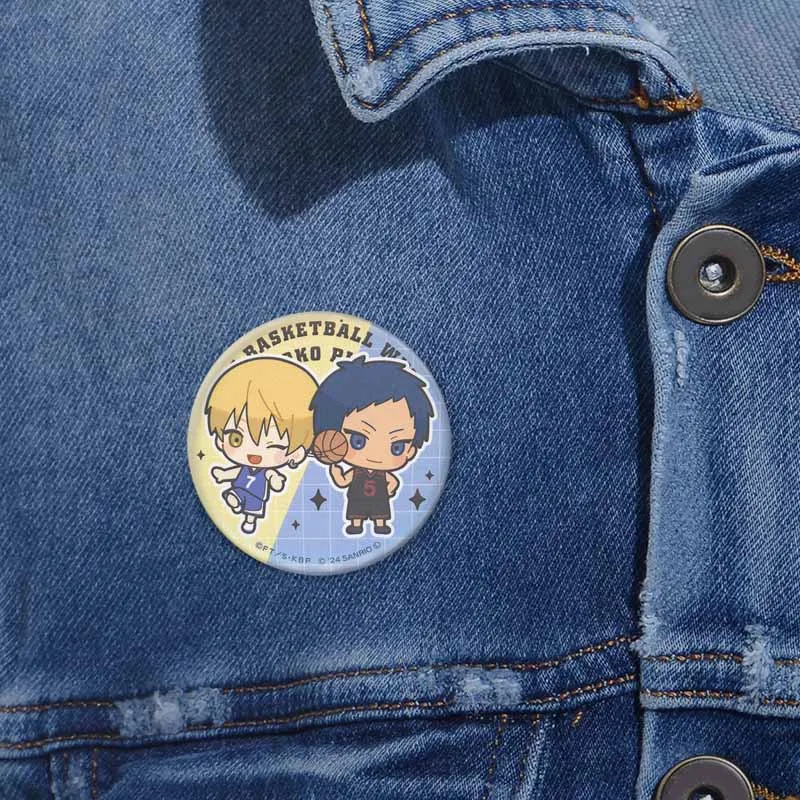 Creative Round Soft Anime Figure Button Pin Funny Tetsuya Kuroko Taiga Kagami Brooch Cartoon Badge Bag Clothing Accessories Gift